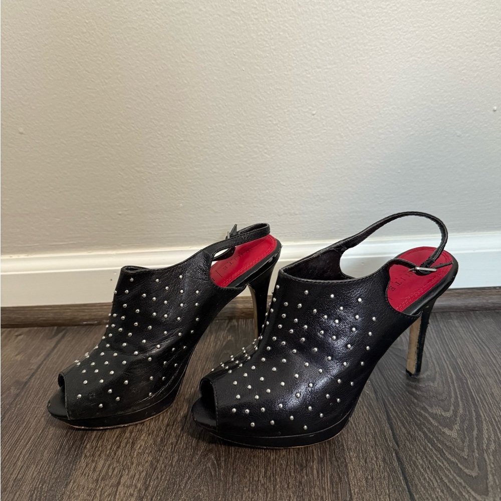 White House Black Market Black Studded Heels